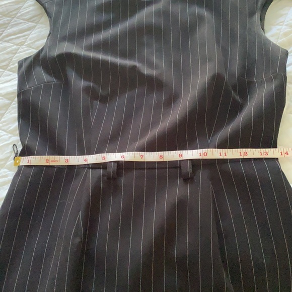 Calvin Klein pinstriped Black shift sleeveless MIDI dress - Picture 8 of 9